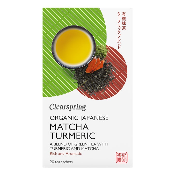 Clearspring Organic Japanese Matcha Turmeric, Green Tea 20 Tea Bags-1