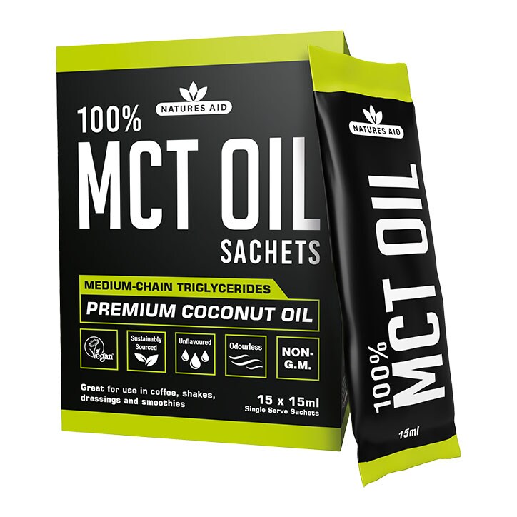 Natures Aid 100% MCT Premium Quality 100% Coconut Oil Sachets 15 x 15ml-1