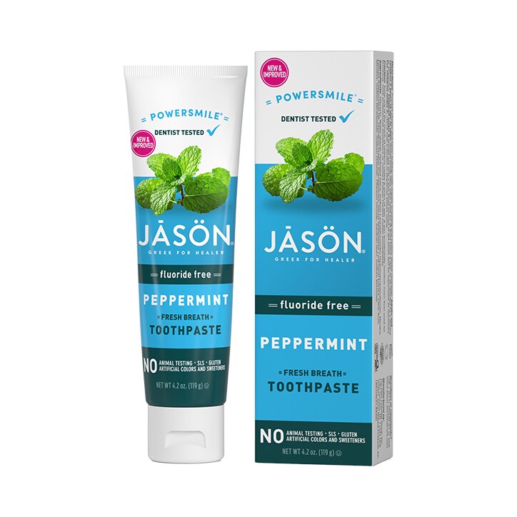 Jason Powersmile Peppermint Fresh Breath Toothpaste Fluoride Free 119g-1