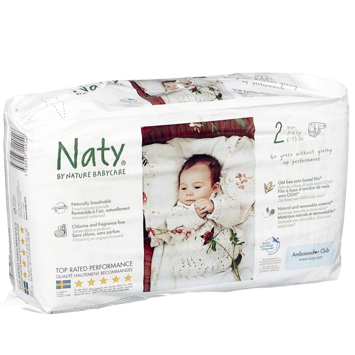 Naty By Nature Natural 36 Nappies Size 2 Extra Small-1