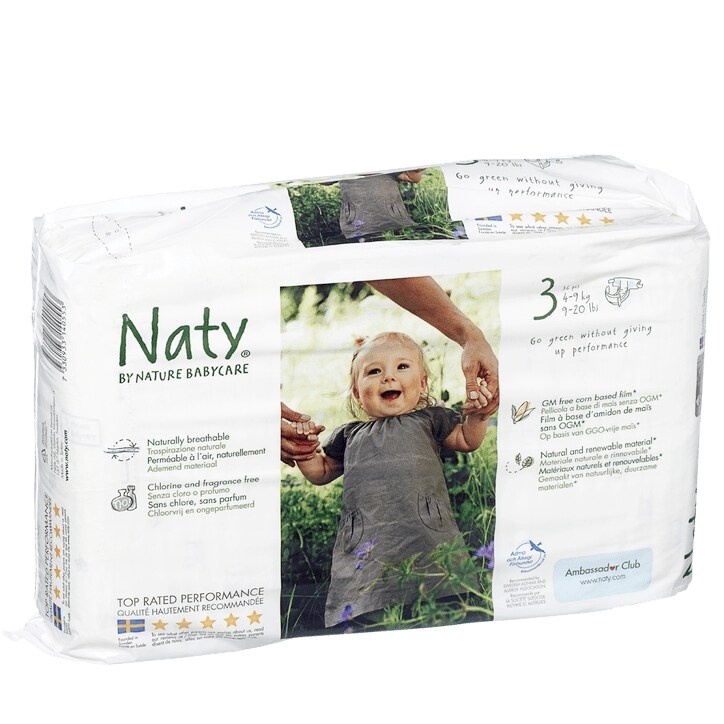 Naty By Nature Natural Nappies Size 3 Small 36 Pack-1