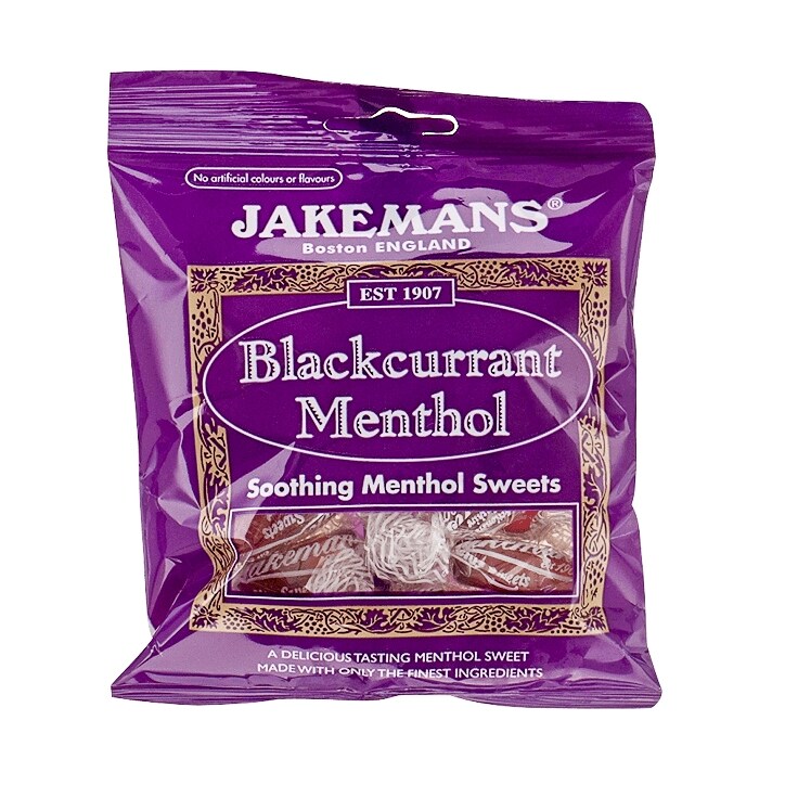 Jakemans Blackcurrant Soothing Menthol Sweets 100g Bag-1