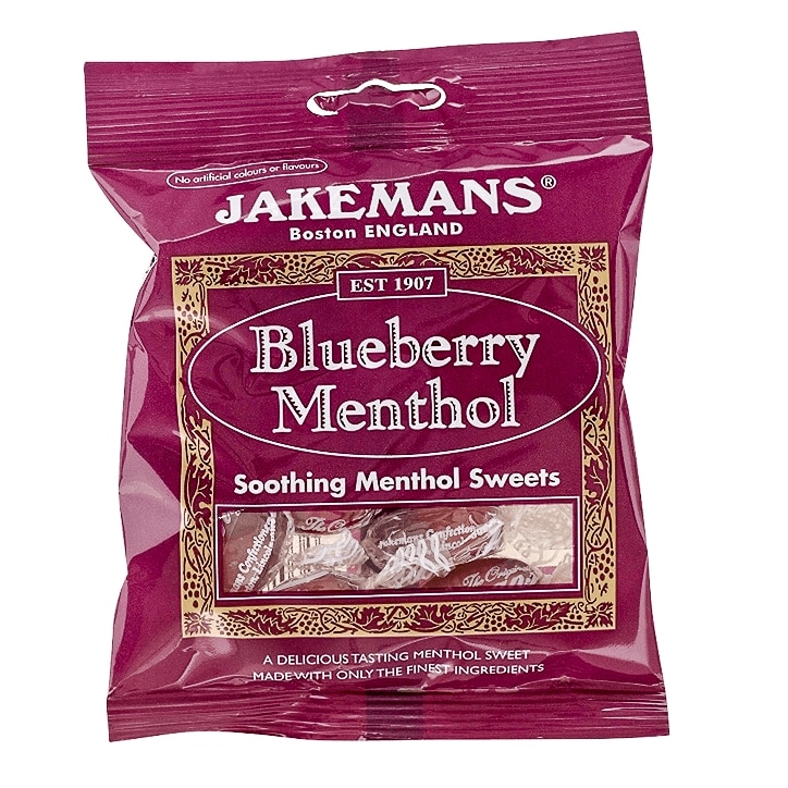 Jakemans Blueberry Soothing Menthol Sweets 100g Bag-1