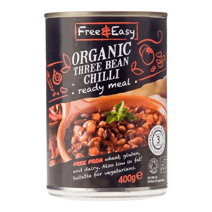 Free & Easy Organic Three Bean Chilli 400g-1