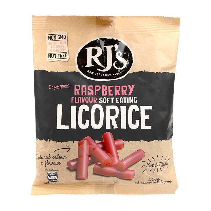 RJs Natural Licorice Raspberry 300g Bag-1