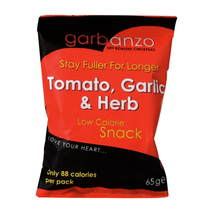Garbanzo Dry Roasted Chickpeas Tomato, Garlic & Herb 65g-1
