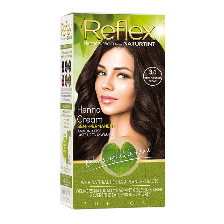 Naturtint Reflex Semi-Permanent Henna Cream Hair Colour 3.0 (Dark Chestnut Brown)-1