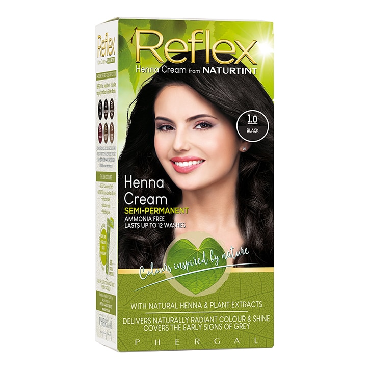 Naturtint Reflex Semi-Permanent Henna Cream Hair Colour 1.0 (Black)-1