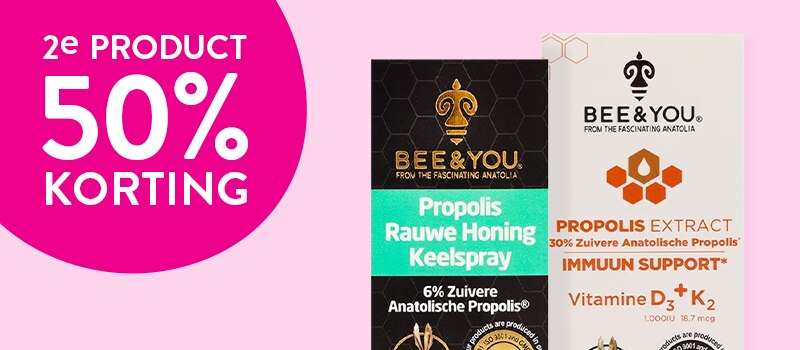 2e product 50% korting op BEE&YOU