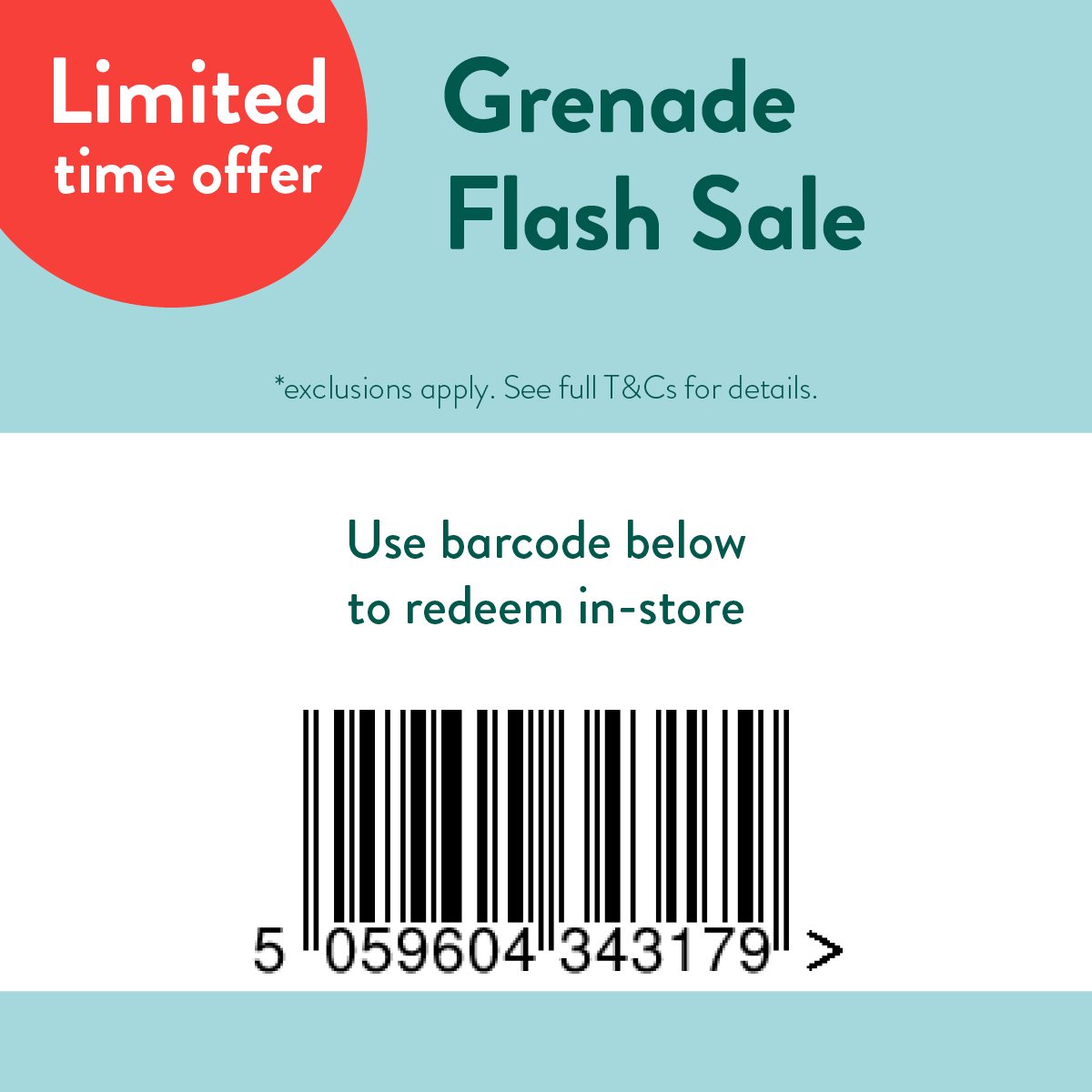 Redeem in store barcode