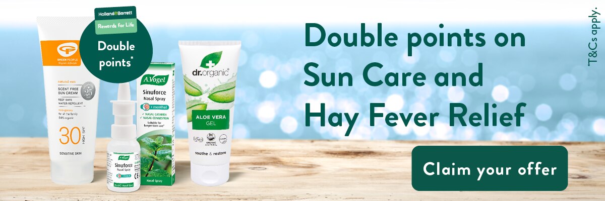 Double points on sun care and hay fever relief - claim your offer