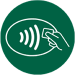 An illustration of contactless card payment