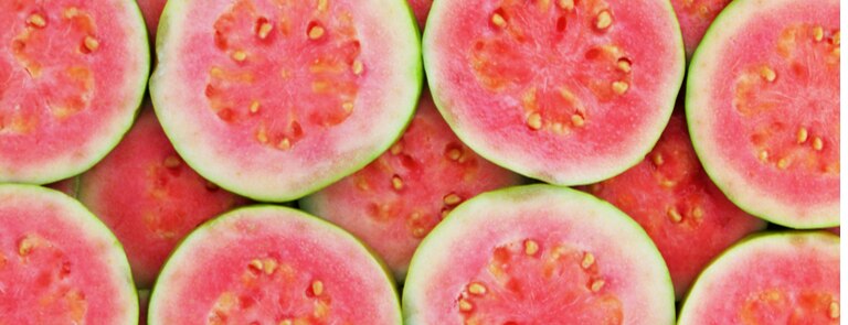 fresh cut guava slices