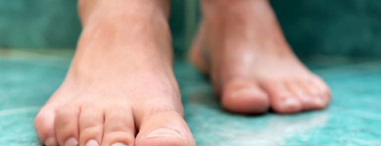 closeup of male feet on floor
