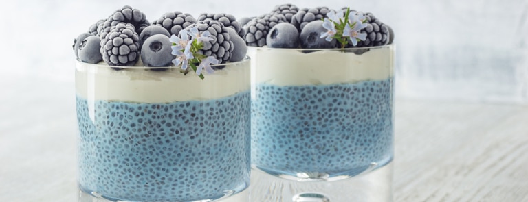 chia blueberry yoghurt parfait
