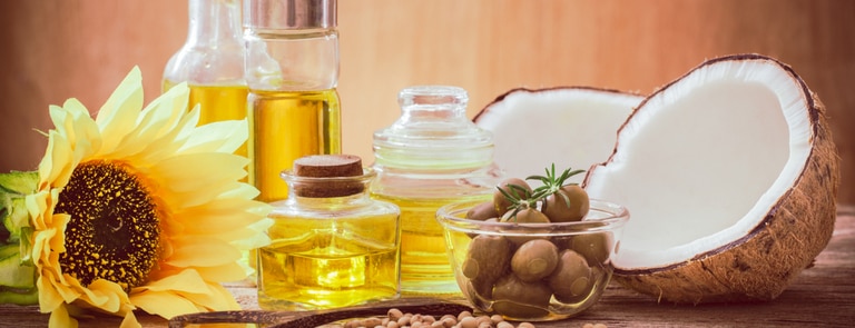 various types of cooking oils on table