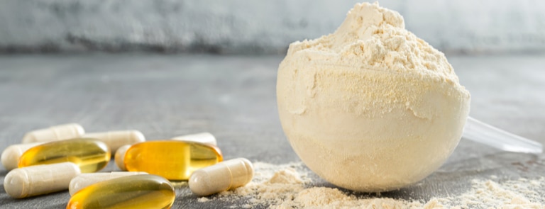 taurine supplement powder in scoop