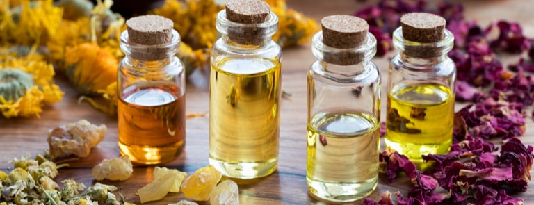 group of aromatherapy oils 