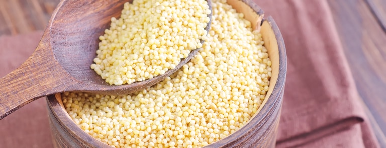 A bowl of millet grains