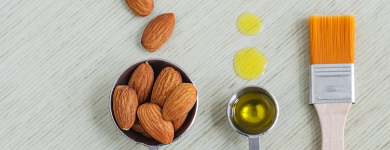 almonds and olive oil to use in almond butter face mask