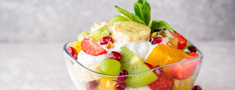 fruit salad with greek yoghurt