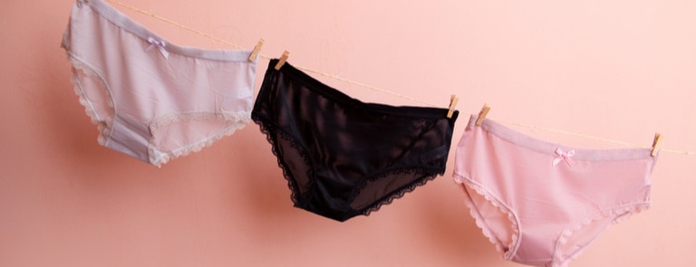clean knickers hanging on a line 