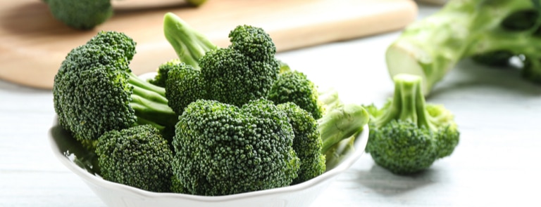 bowl of raw broccoli