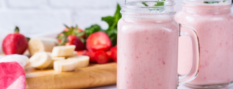 superfood smoothie with strawberry and banana