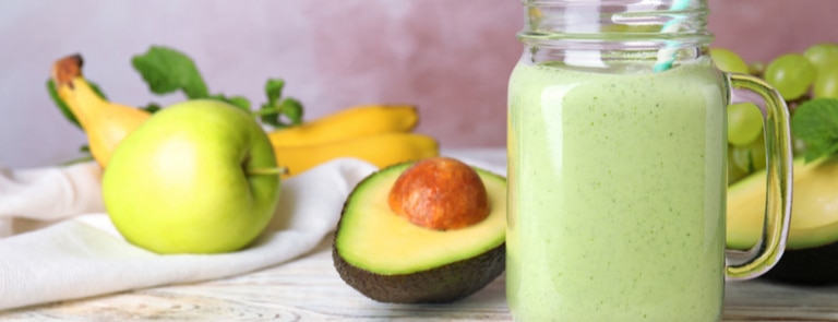 superfood smoothie with avocado banana and spinach