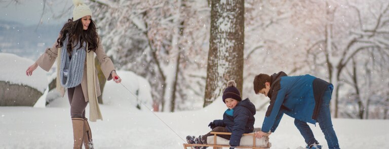 people playing in the snow
