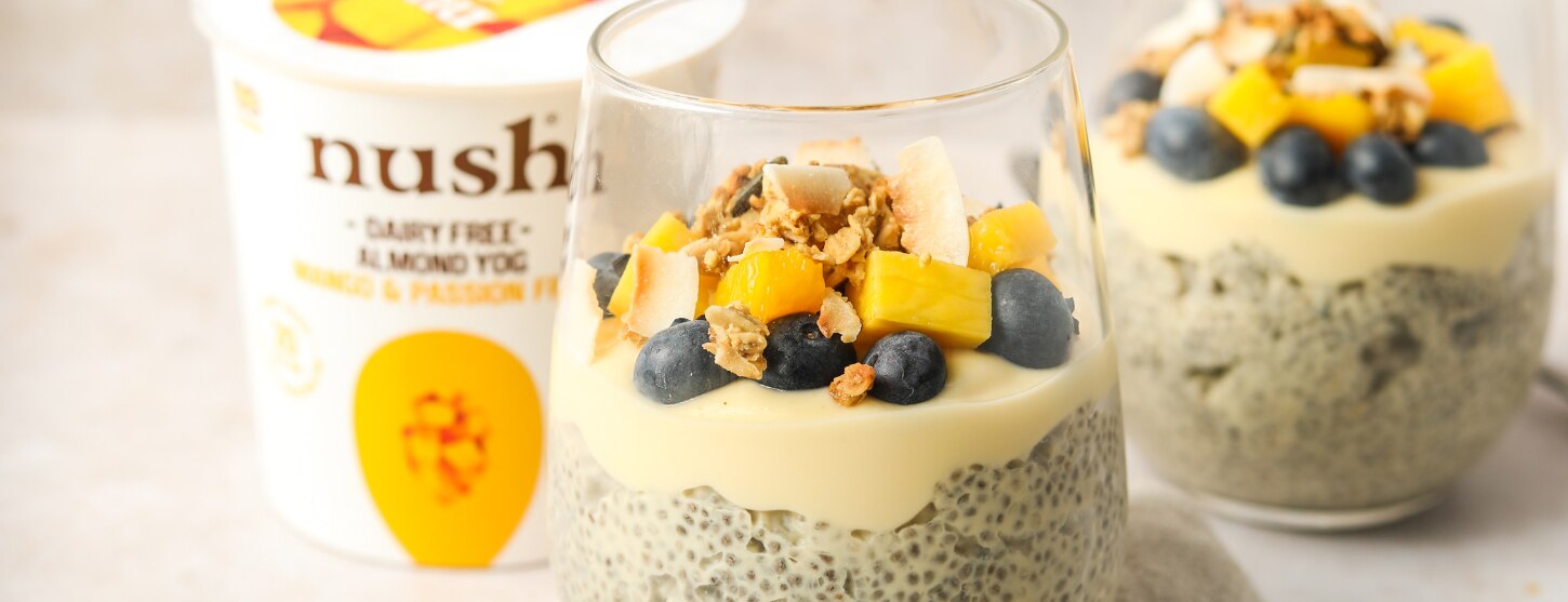 mango and passionfruit chia puddings