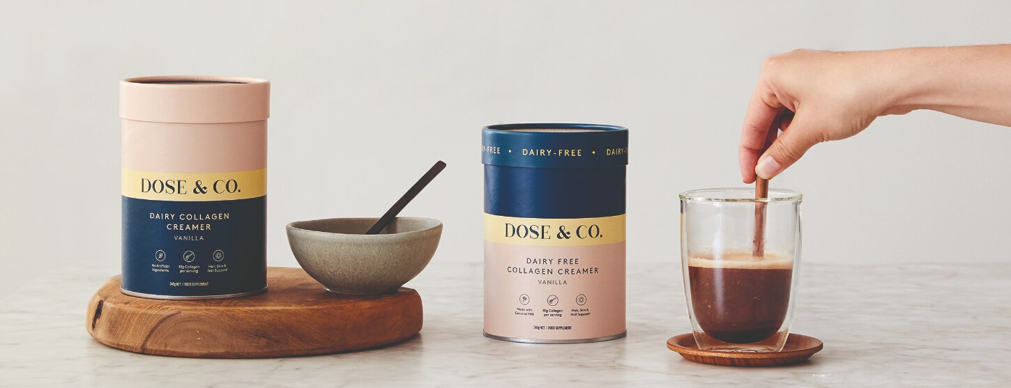 dose and co collagen stirred into coffee