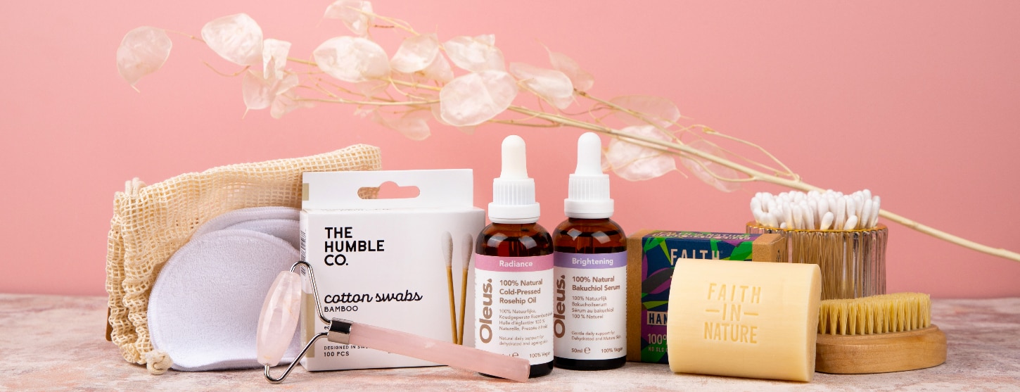 a selection of sustainable beauty products