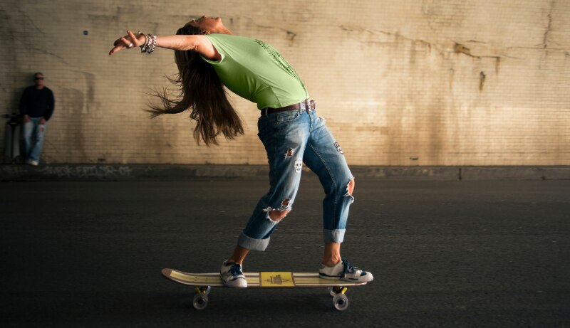 lady on skateboard