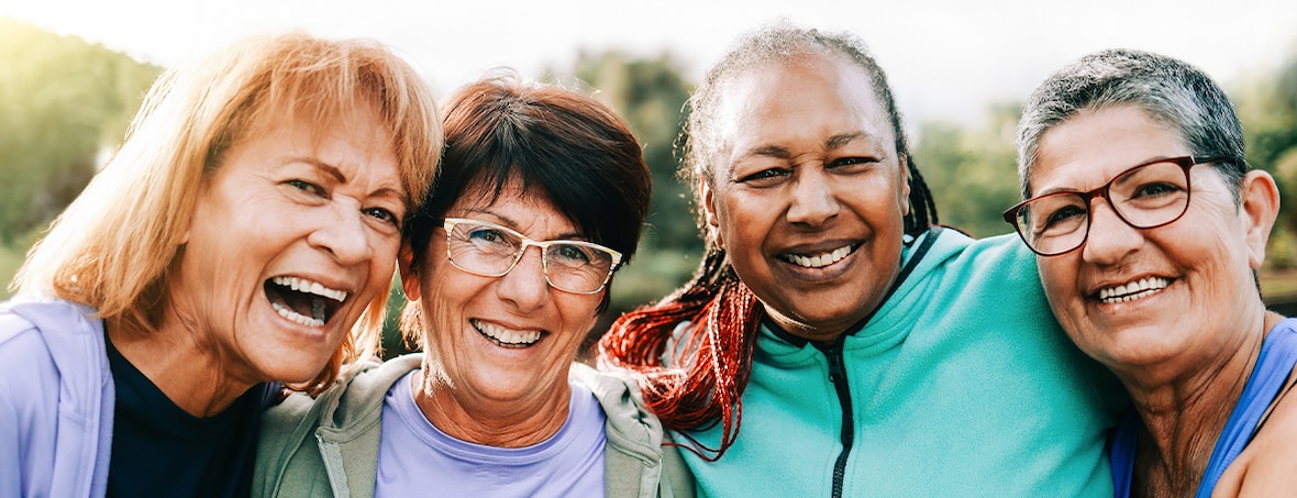 women smiling and chatting 