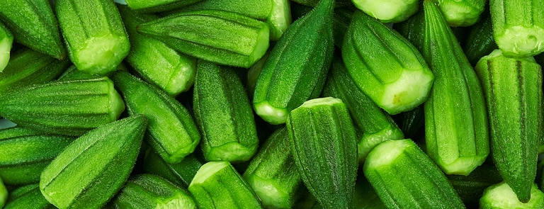 green okra close up 