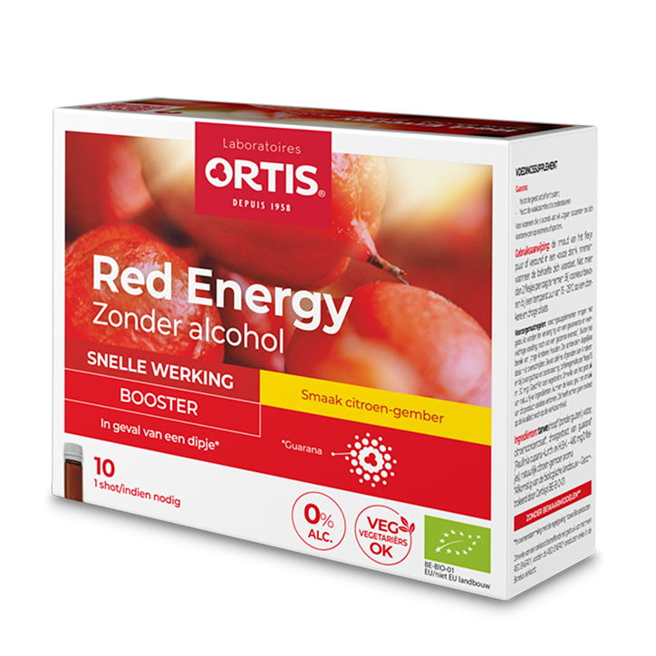 Ortis Énergie Rouge Sans Alcool Bio (10 Flacons)