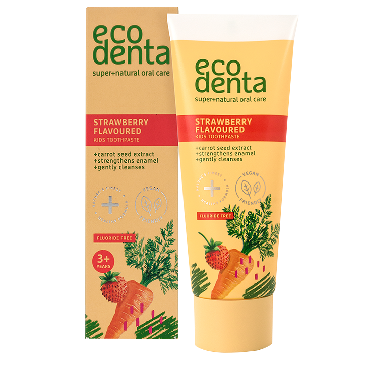 Ecodenta  Green Wild Strawberry Flavoured dentifrice pour enfants sans fluorure 75 ml