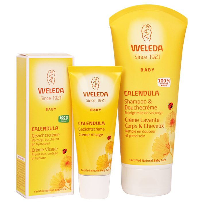 Weleda Coffret avantage bébé calendula crème lavante corps & cheveux et crème visage