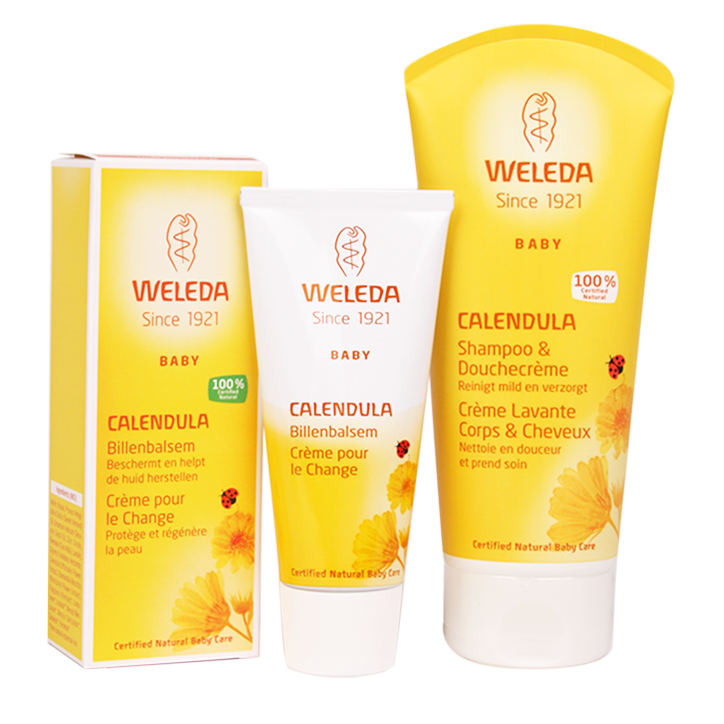 Weleda Coffret avantage bébé calendula crème lavante corps & cheveux et crème pour le change