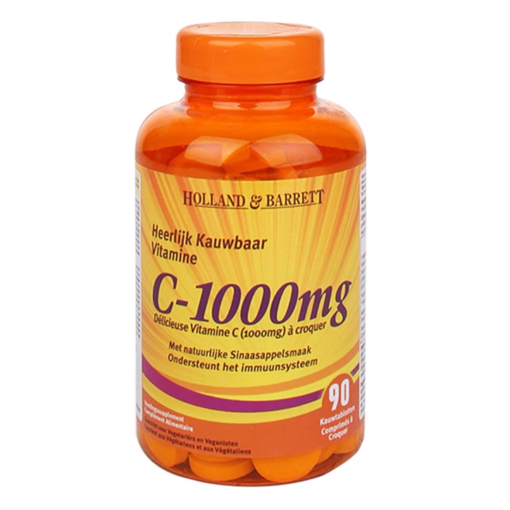 Holland & Barrett Vitamine C à mâcher et cynorrhodon 90 Comprimés 1000 mg