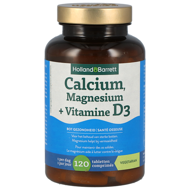    Calcium, Magneium + Vitamine D3 - 120 tabletten