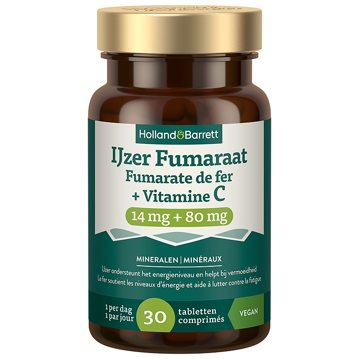    IJzer Fumaraat + Vitamine C 14mg + 80mg - 30 tabletten