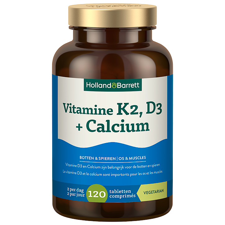 Holland & Barrett Vitamine K2, D3 + Calcium - 120 comprimés