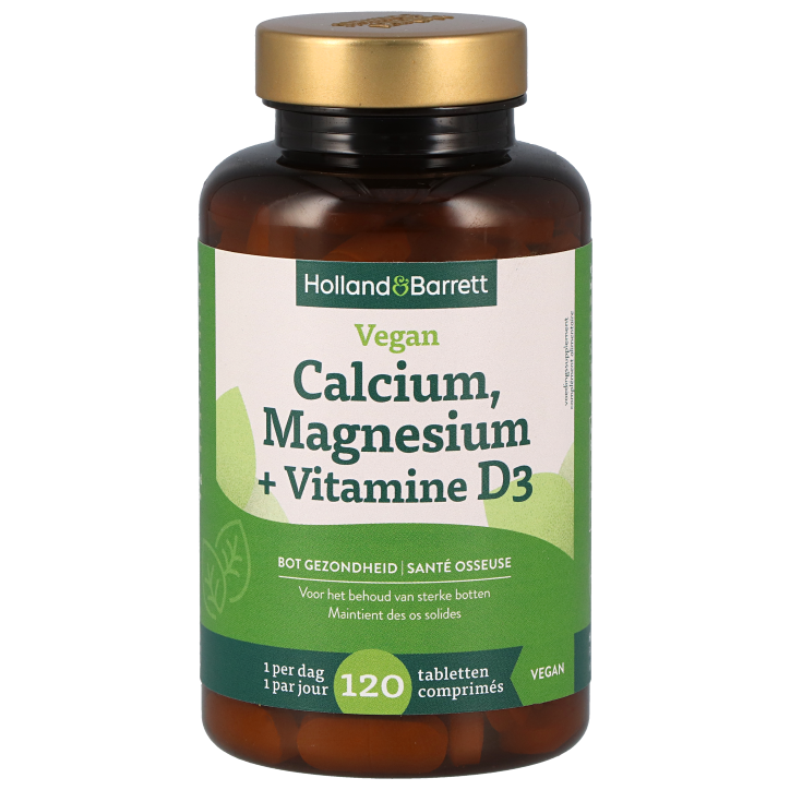    Vegan Calcium, Magneium + Vitamine D3 - 120 tabletten