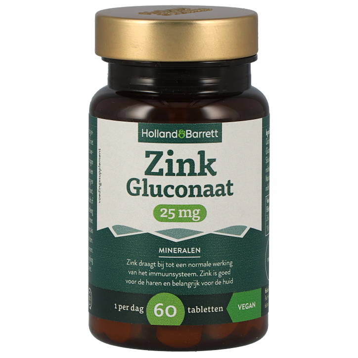    Zink Gluconaat 25mg - 60 tabletten