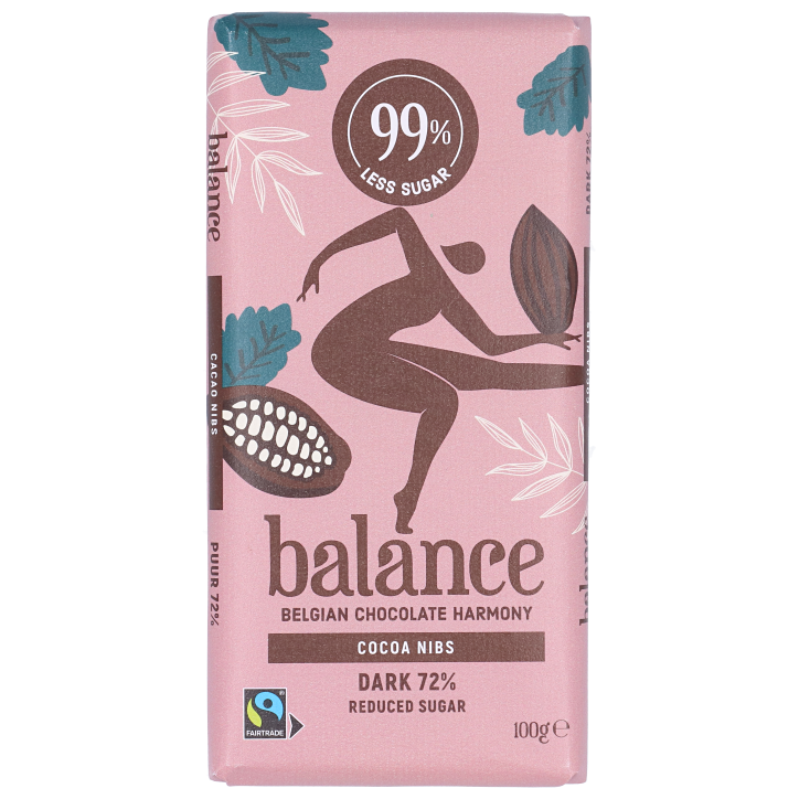 Balance Chocolat Noir 72% Cacao Nibs - 100g