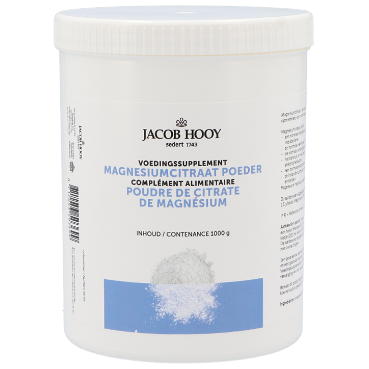 Jacob Hooy Magneiumcitraat Poeder - 1000g