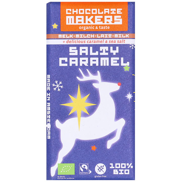 Chocolatemakers Noël Chocolat au Lait Caramel & Sel de Mer - 80g