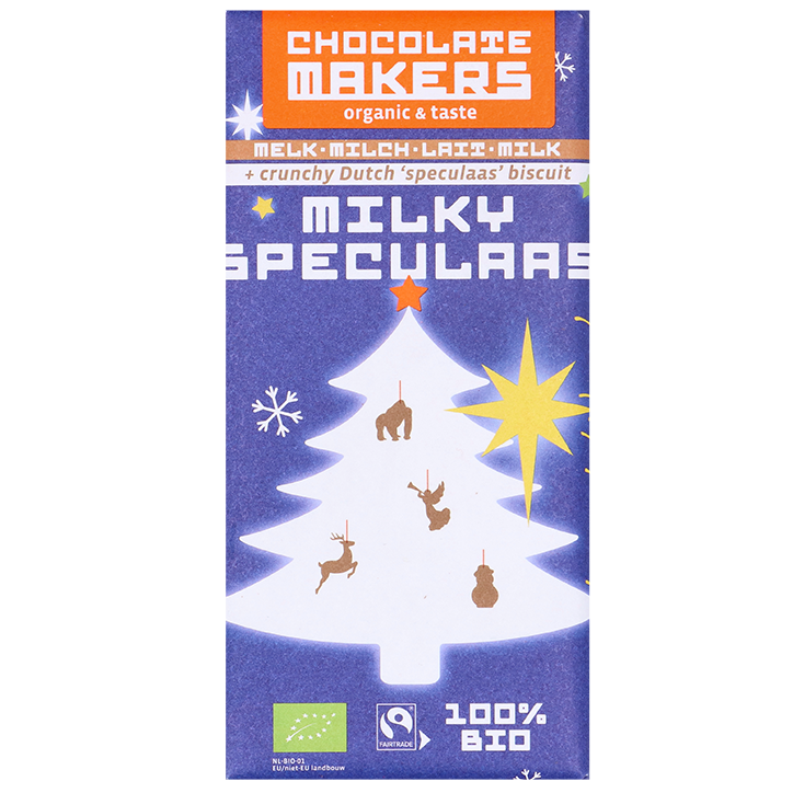 Chocolatemakers Noël Chocolat au Lait Crunchy Spéculoos - 80g